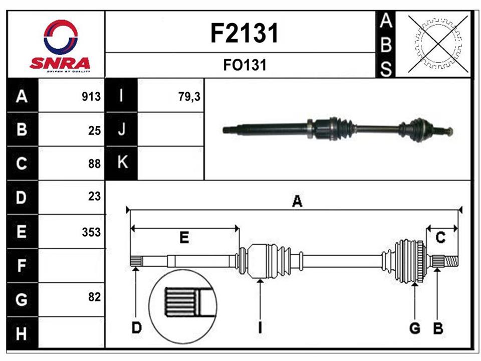 SNRA F2131 Вал приводной F2131: Отличная цена - Купить в Польше на 2407.PL!