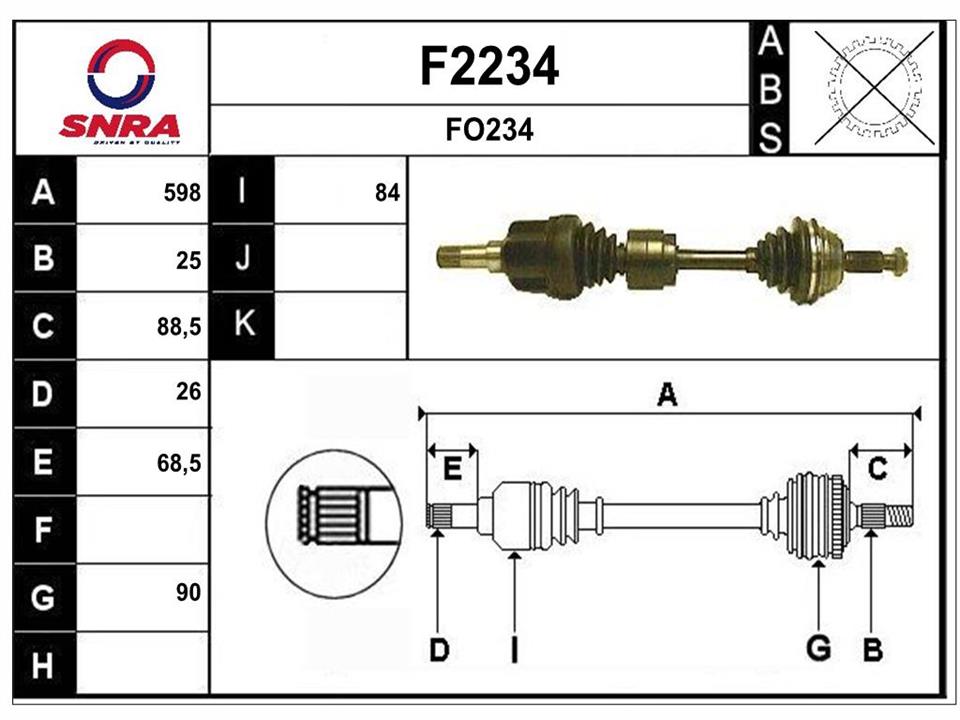 SNRA F2234 Drive shaft F2234: Buy near me in Poland at 2407.PL - Good price!