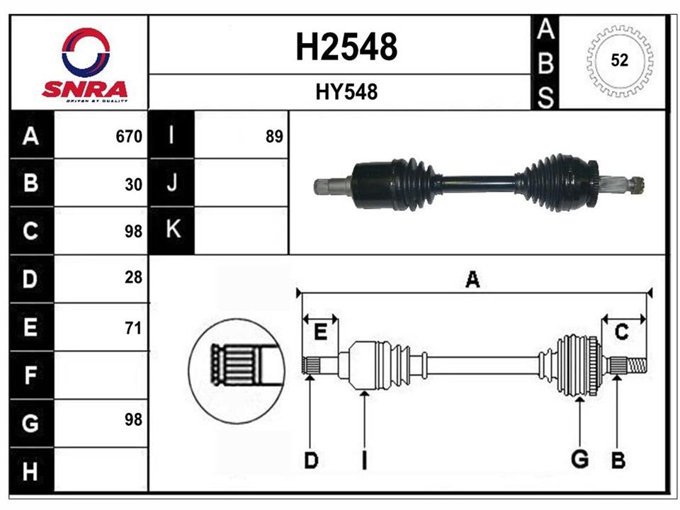 SNRA H2548 Вал приводной H2548: Отличная цена - Купить в Польше на 2407.PL!