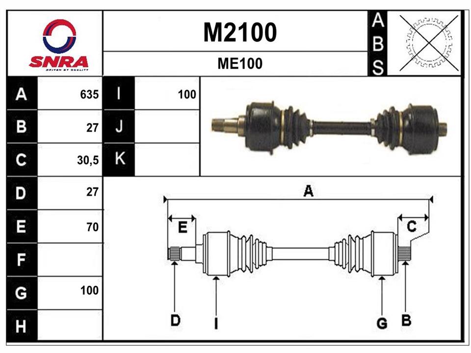 SNRA M2100 Drive shaft M2100: Buy near me in Poland at 2407.PL - Good price!