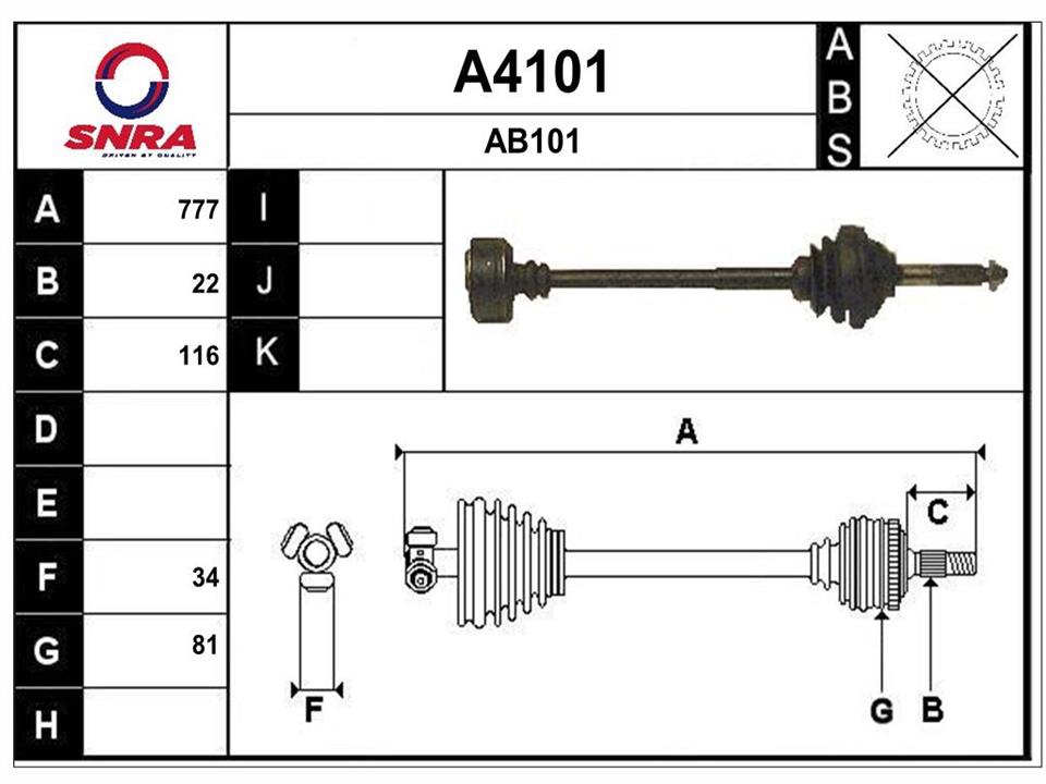 SNRA A4101 Drive shaft A4101: Buy near me in Poland at 2407.PL - Good price!