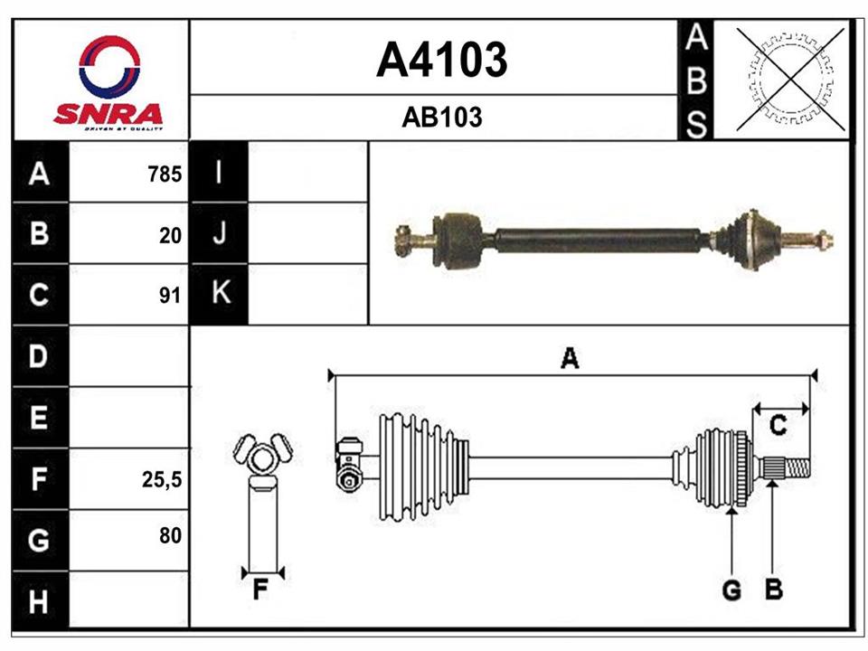 SNRA A4103 Wał napędowy A4103: Dobra cena w Polsce na 2407.PL - Kup Teraz!