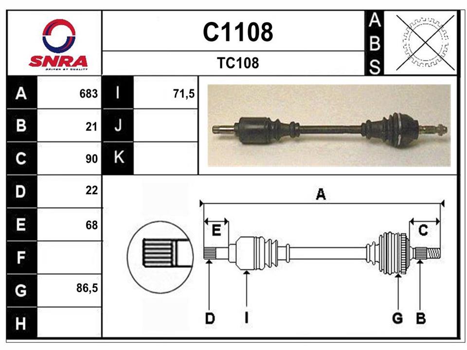 SNRA C1108 Drive shaft C1108: Buy near me in Poland at 2407.PL - Good price!