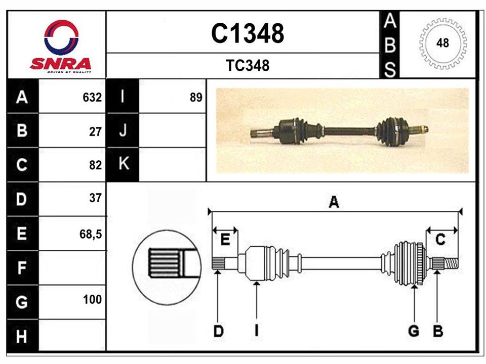 SNRA C1348 Drive shaft C1348: Buy near me in Poland at 2407.PL - Good price!