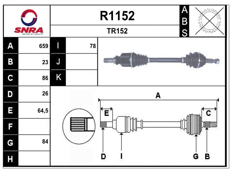 SNRA R1152 Antriebswelle R1152: Kaufen Sie zu einem guten Preis in Polen bei 2407.PL!