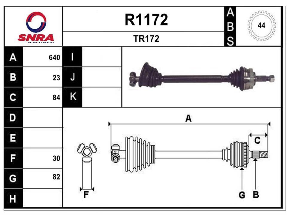 SNRA R1172 Drive shaft R1172: Buy near me in Poland at 2407.PL - Good price!