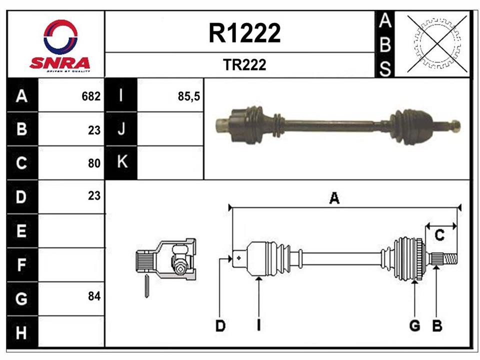 SNRA R1222 Drive shaft R1222: Buy near me in Poland at 2407.PL - Good price!