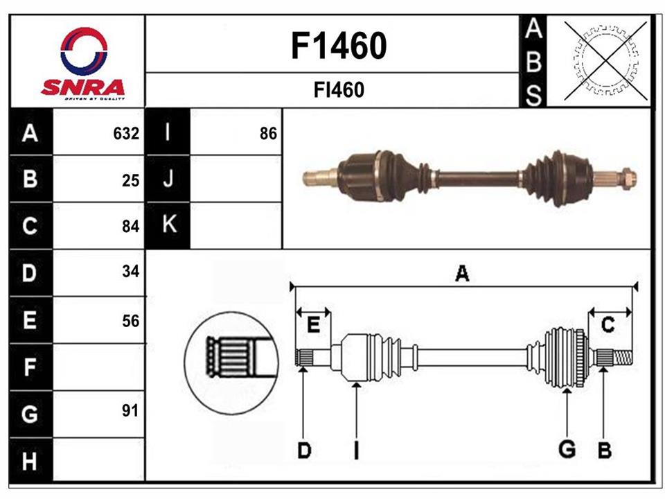 SNRA F1460 Drive shaft F1460: Buy near me in Poland at 2407.PL - Good price!