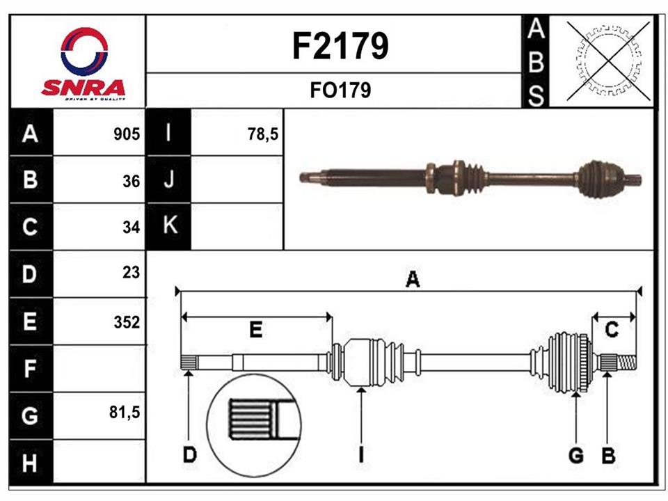 SNRA F2179 Drive shaft F2179: Buy near me in Poland at 2407.PL - Good price!