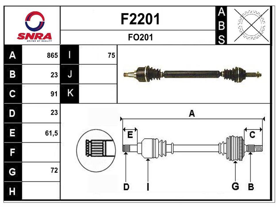 SNRA F2201 Drive shaft F2201: Buy near me in Poland at 2407.PL - Good price!