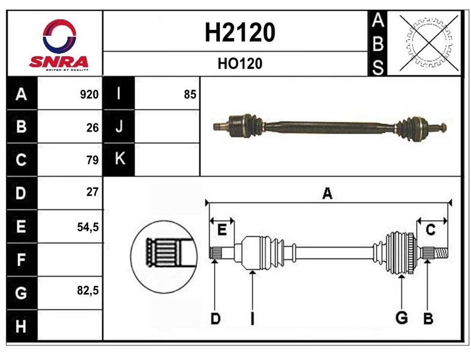 SNRA H2120 Вал привідний H2120: Приваблива ціна - Купити у Польщі на 2407.PL!