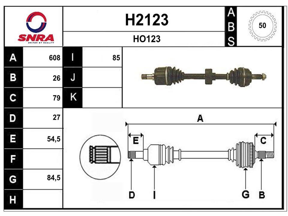 SNRA H2123 Drive shaft H2123: Buy near me in Poland at 2407.PL - Good price!