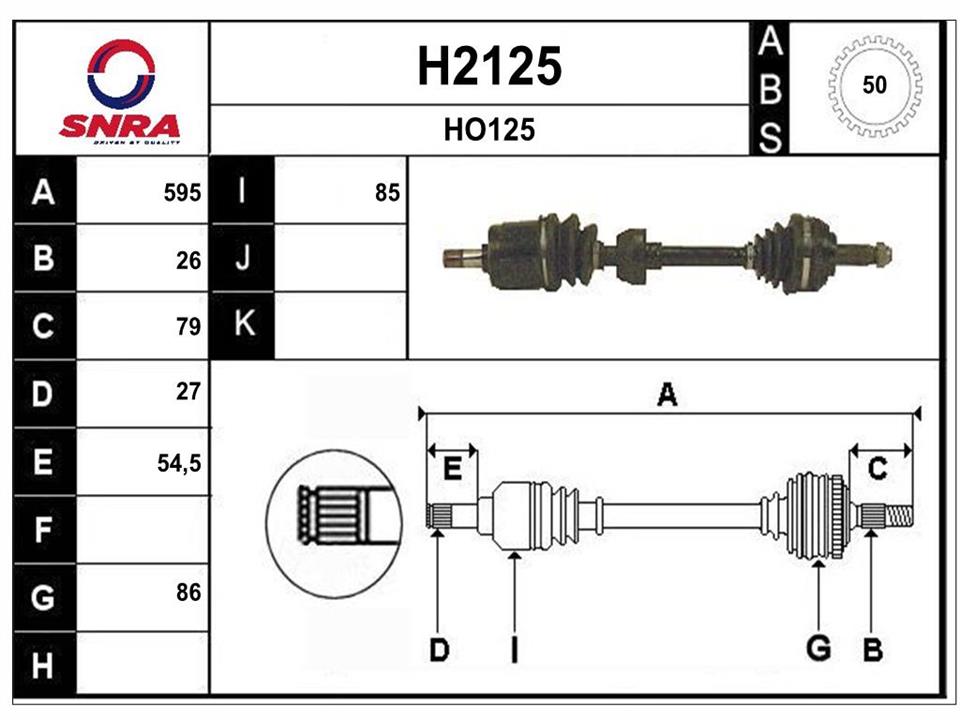 SNRA H2125 Antriebswelle H2125: Kaufen Sie zu einem guten Preis in Polen bei 2407.PL!
