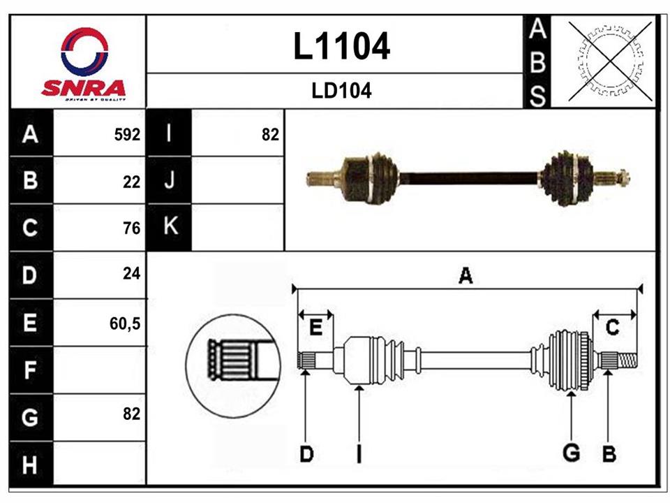 SNRA L1104 Drive shaft L1104: Buy near me in Poland at 2407.PL - Good price!