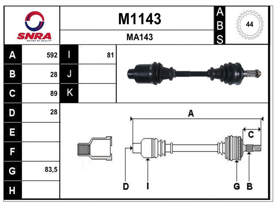 SNRA M1143 Drive shaft M1143: Buy near me in Poland at 2407.PL - Good price!