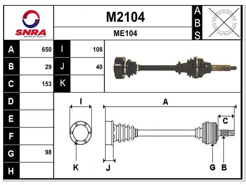 SNRA M2104 Вал приводной M2104: Купить в Польше - Отличная цена на 2407.PL!