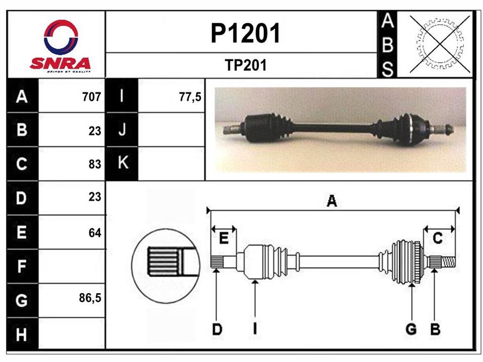 SNRA P1201 Drive shaft P1201: Buy near me in Poland at 2407.PL - Good price!