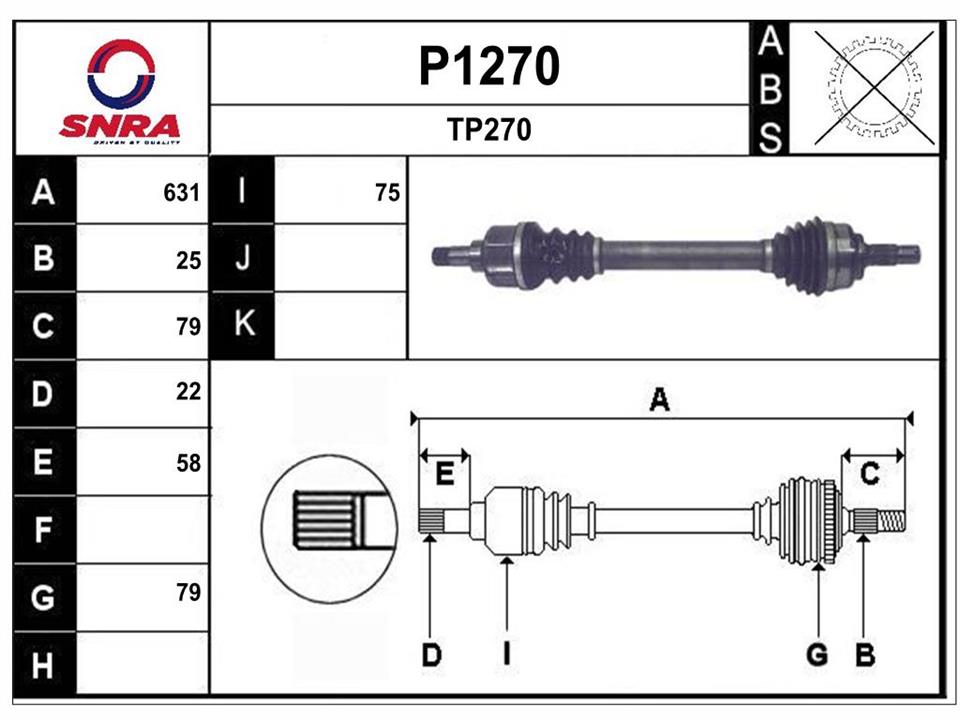 SNRA P1270 Вал приводной P1270: Отличная цена - Купить в Польше на 2407.PL!
