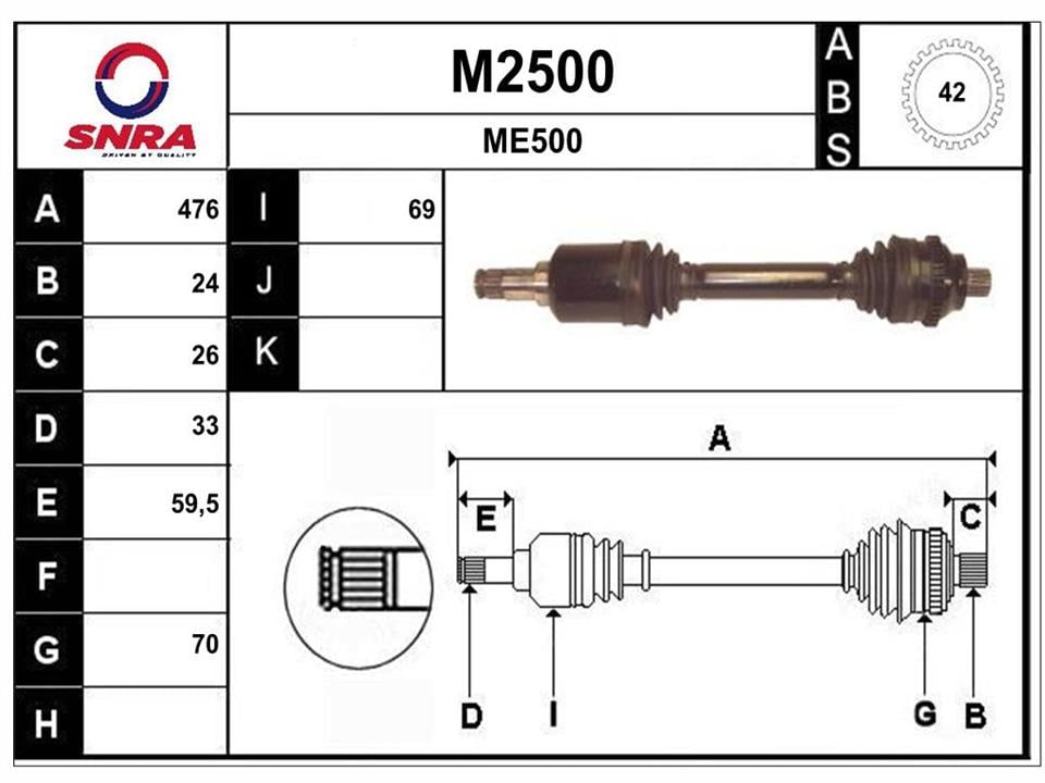 SNRA M2500 Drive shaft M2500: Buy near me at 2407.PL in Poland at an Affordable price!
