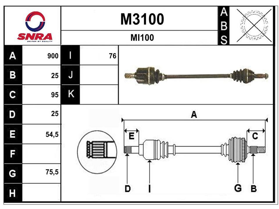 SNRA M3100 Drive shaft M3100: Buy near me in Poland at 2407.PL - Good price!