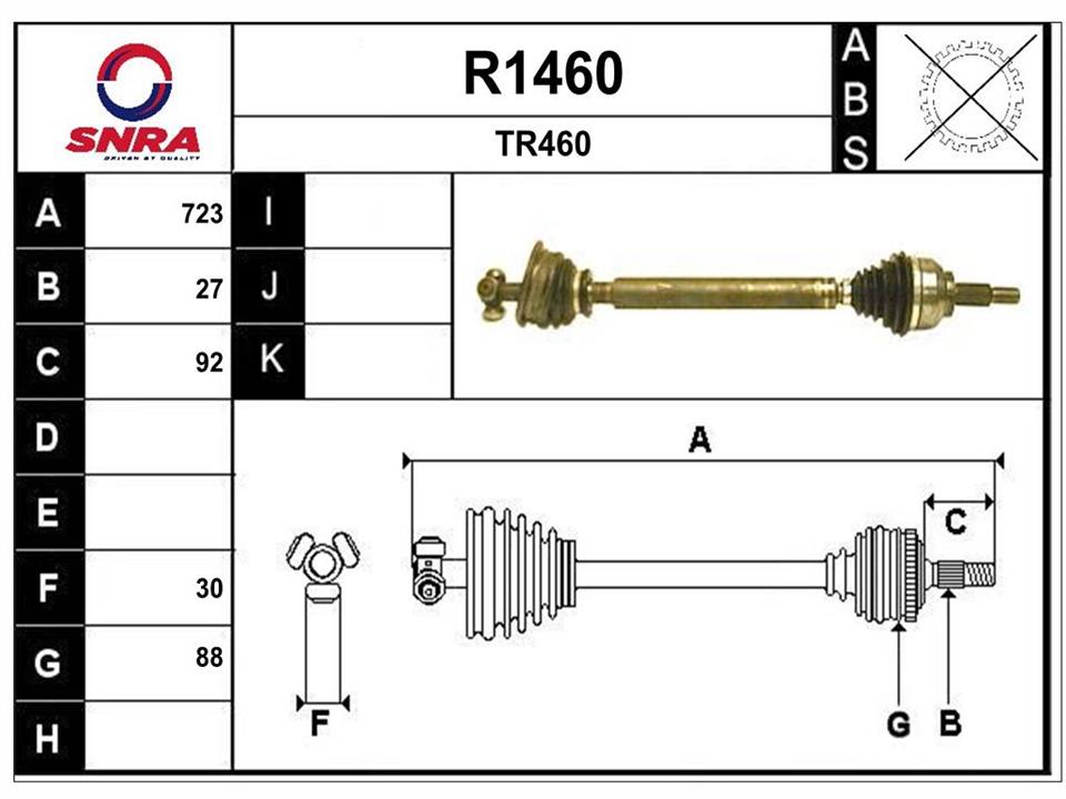 SNRA R1460 Drive shaft R1460: Buy near me in Poland at 2407.PL - Good price!