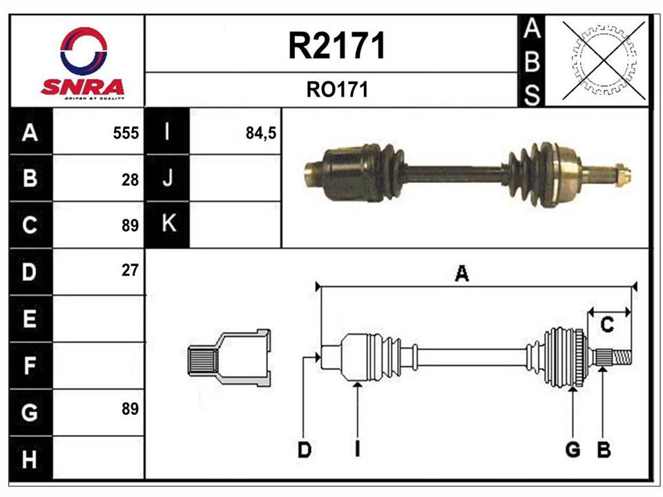 SNRA R2171 Вал приводной R2171: Отличная цена - Купить в Польше на 2407.PL!