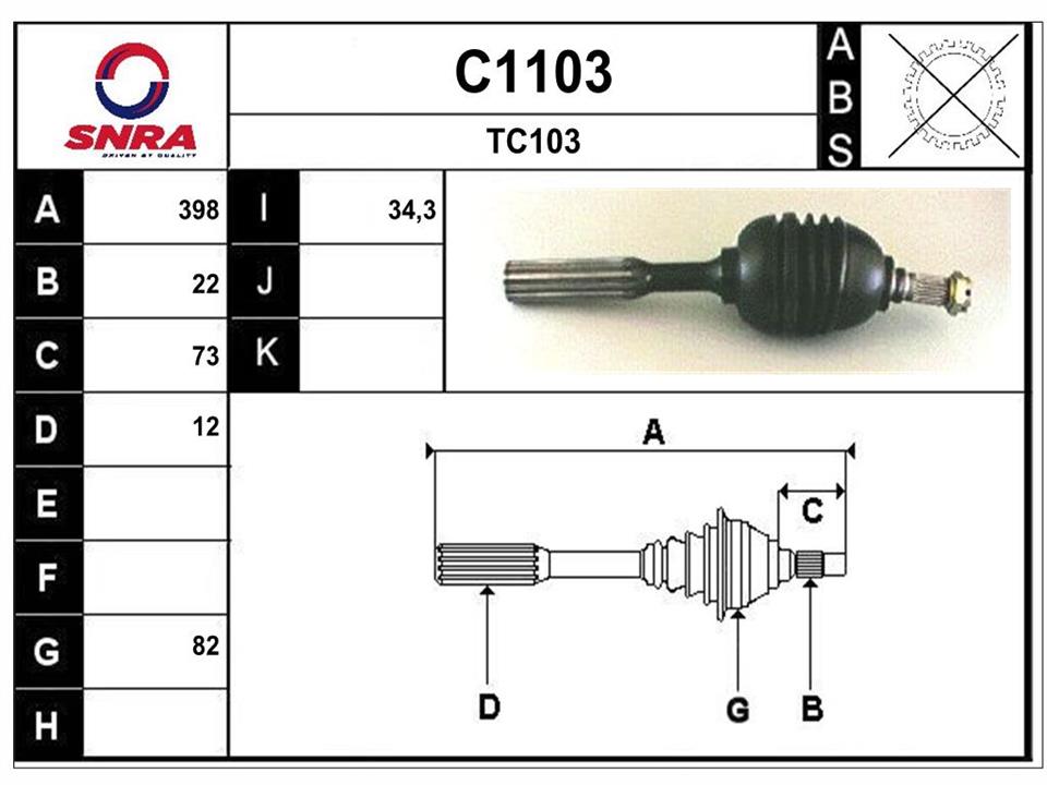 SNRA C1103 Drive shaft C1103: Buy near me in Poland at 2407.PL - Good price!