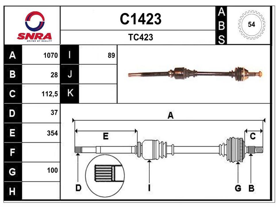 SNRA C1423 Drive shaft C1423: Buy near me in Poland at 2407.PL - Good price!