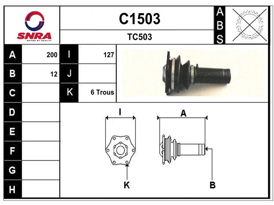 SNRA C1503 Drive shaft C1503: Buy near me in Poland at 2407.PL - Good price!