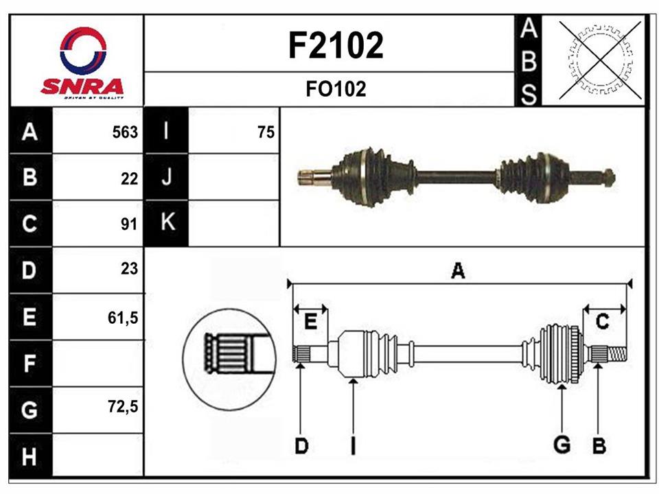 SNRA F2102 Вал приводной F2102: Отличная цена - Купить в Польше на 2407.PL!