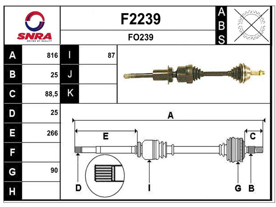 SNRA F2239 Wał napędowy F2239: Atrakcyjna cena w Polsce na 2407.PL - Zamów teraz!