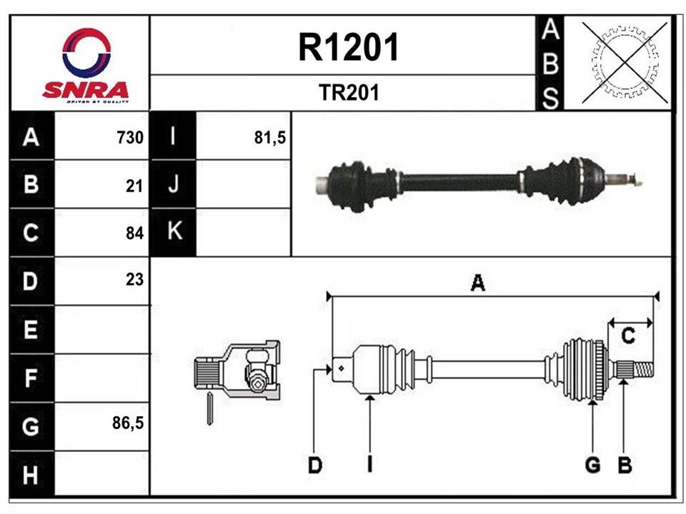SNRA R1201 Drive shaft R1201: Buy near me in Poland at 2407.PL - Good price!