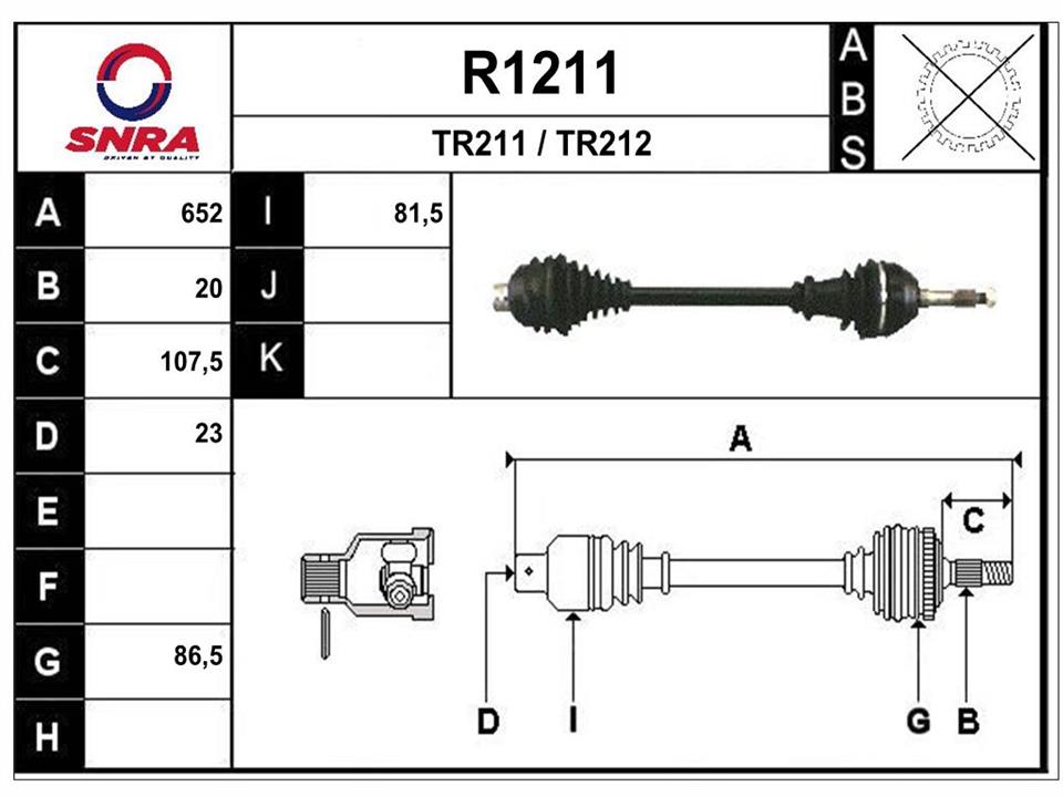 SNRA R1211 Drive shaft R1211: Buy near me in Poland at 2407.PL - Good price!