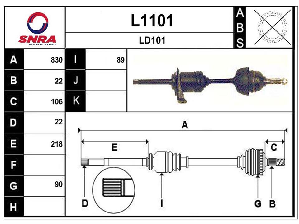SNRA L1101 Вал приводной L1101: Отличная цена - Купить в Польше на 2407.PL!