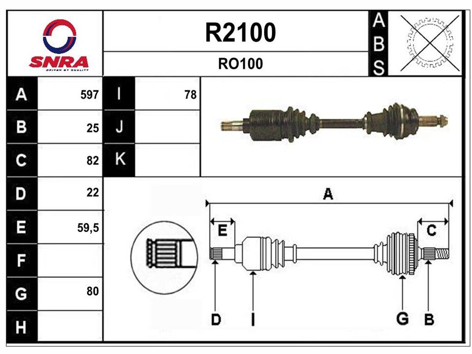 SNRA R2100 Drive shaft R2100: Buy near me in Poland at 2407.PL - Good price!