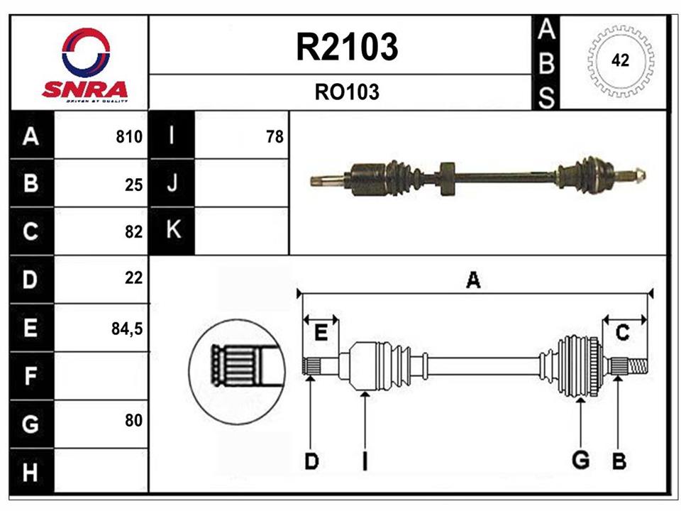 SNRA R2103 Drive shaft R2103: Buy near me in Poland at 2407.PL - Good price!