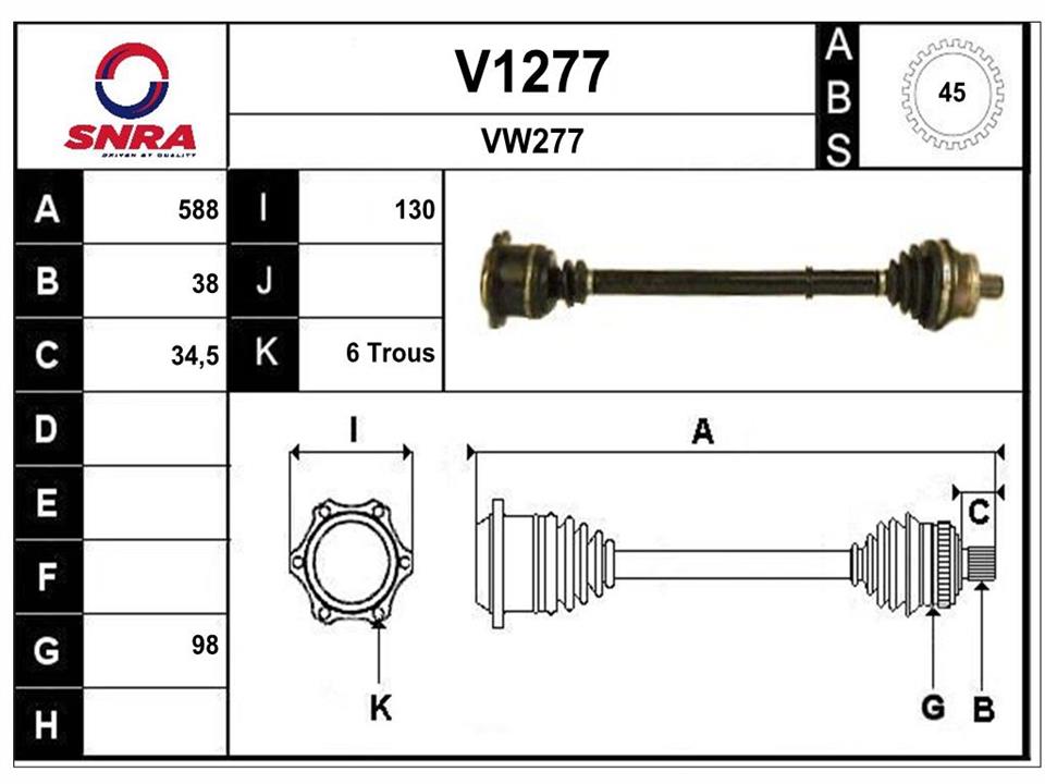 SNRA V1277 Wał napędowy V1277: Dobra cena w Polsce na 2407.PL - Kup Teraz!