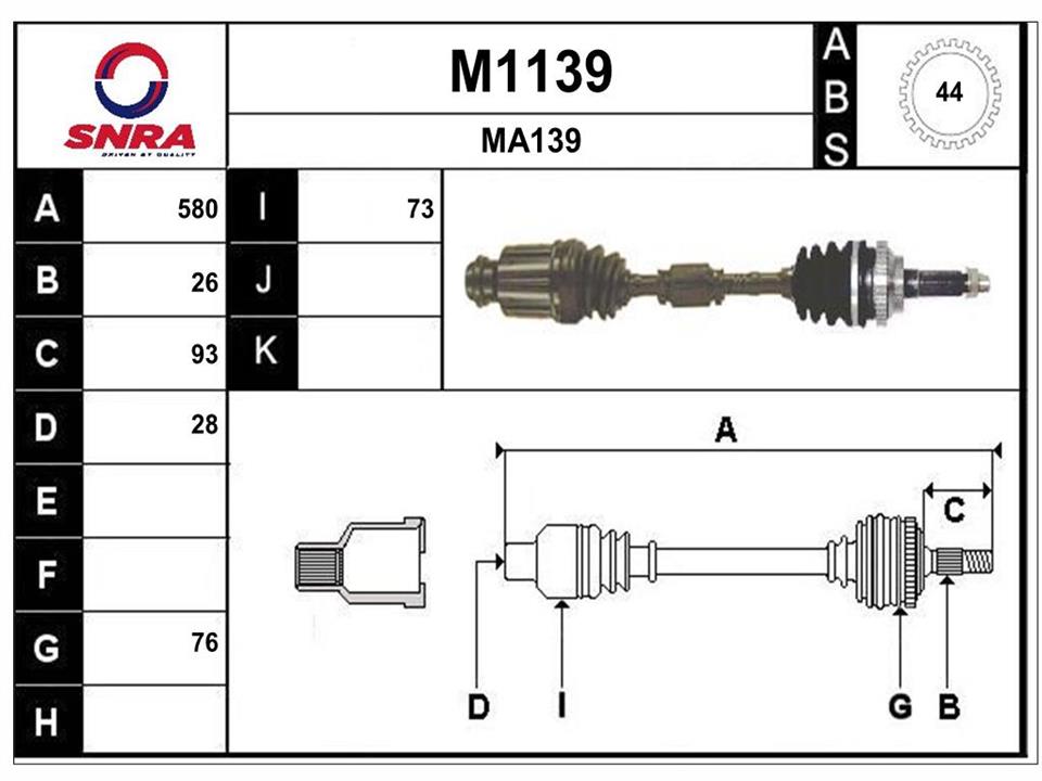 SNRA M1139 Antriebswelle M1139: Kaufen Sie zu einem guten Preis in Polen bei 2407.PL!
