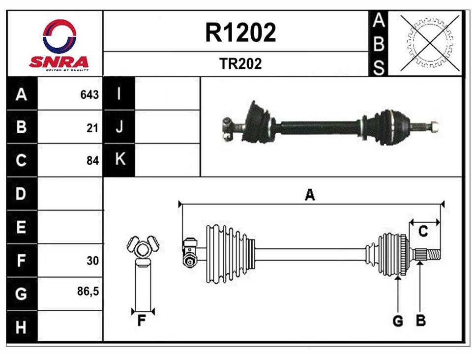 SNRA R1202 Вал приводной R1202: Отличная цена - Купить в Польше на 2407.PL!