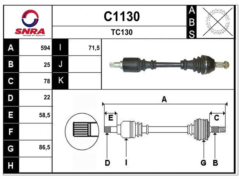 SNRA C1130 Drive shaft C1130: Buy near me in Poland at 2407.PL - Good price!