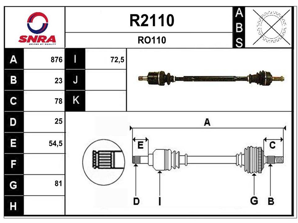 SNRA R2110 Вал привідний R2110: Приваблива ціна - Купити у Польщі на 2407.PL!