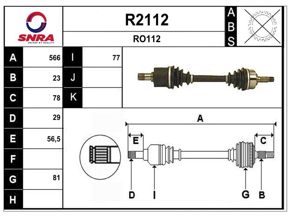 SNRA R2112 Вал привідний R2112: Приваблива ціна - Купити у Польщі на 2407.PL!