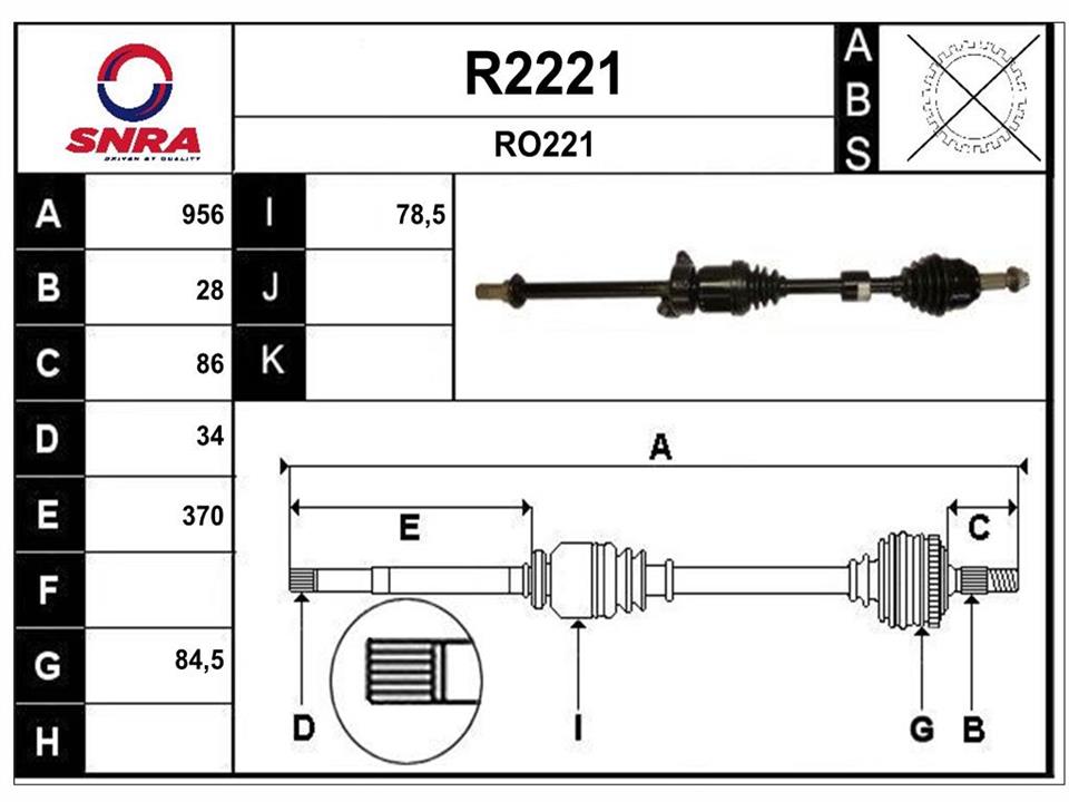 SNRA R2221 Wał napędowy R2221: Dobra cena w Polsce na 2407.PL - Kup Teraz!