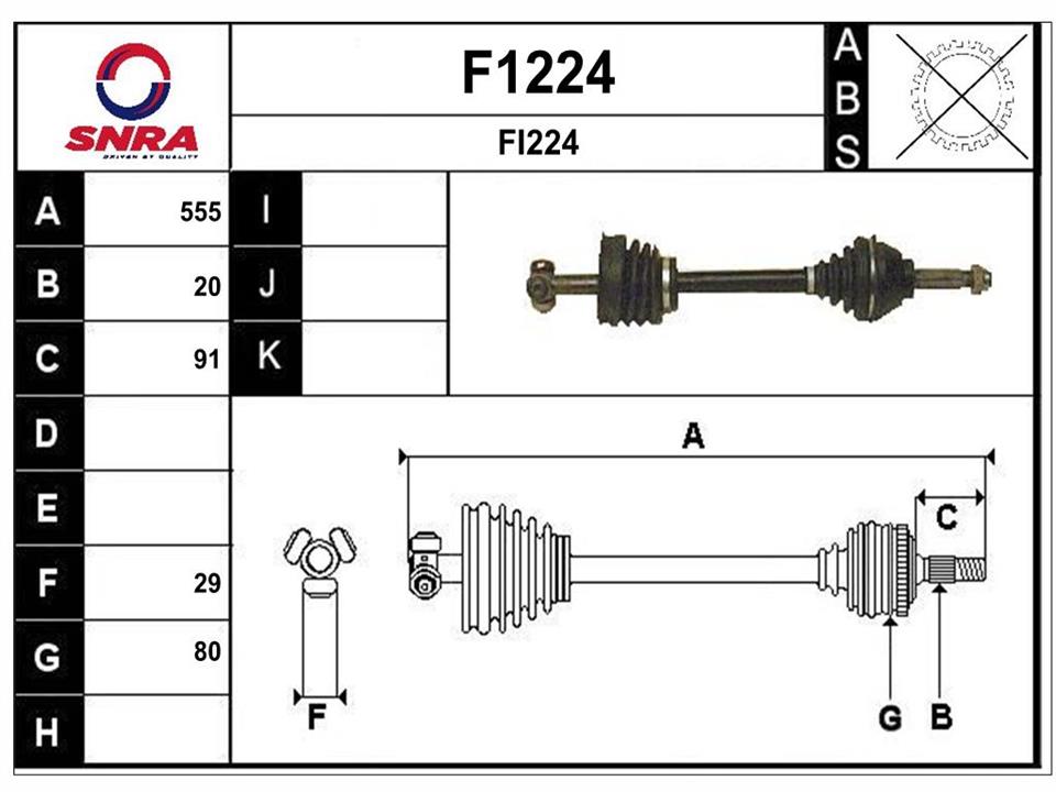 SNRA F1224 Drive shaft F1224: Buy near me in Poland at 2407.PL - Good price!
