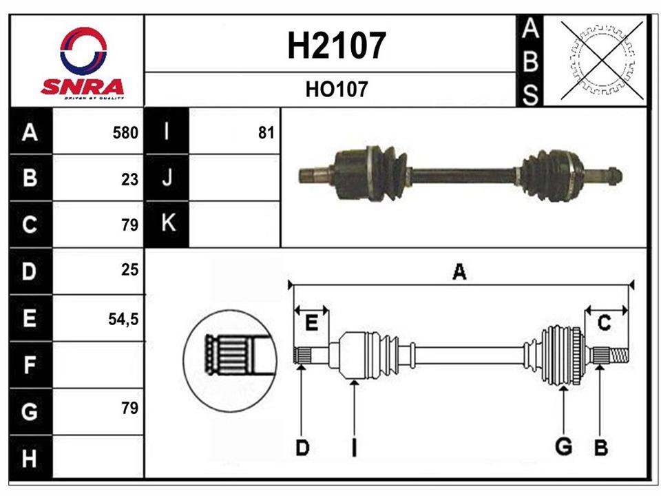 SNRA H2107 Вал привідний H2107: Приваблива ціна - Купити у Польщі на 2407.PL!