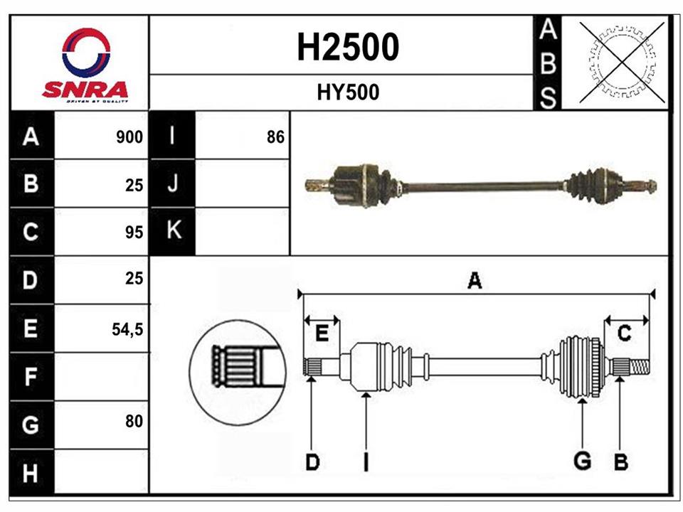 SNRA H2500 Drive shaft H2500: Buy near me in Poland at 2407.PL - Good price!