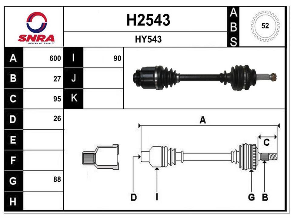 SNRA H2543 Antriebswelle H2543: Kaufen Sie zu einem guten Preis in Polen bei 2407.PL!
