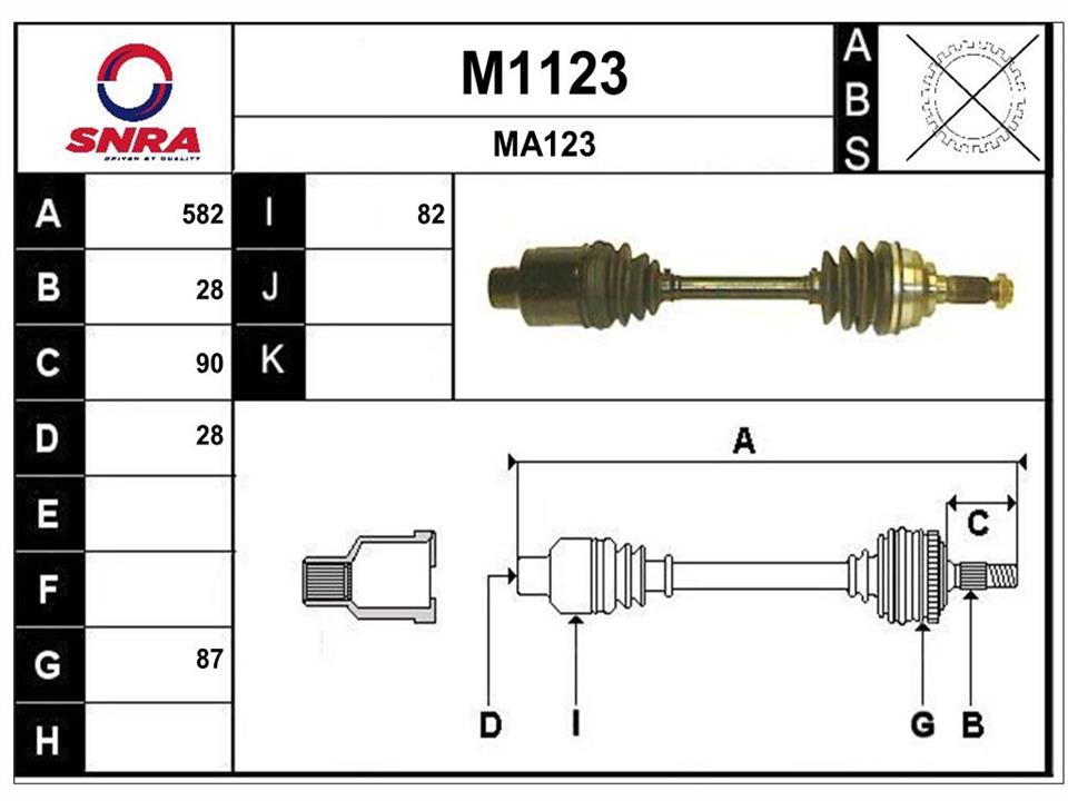 SNRA M1123 Drive shaft M1123: Buy near me in Poland at 2407.PL - Good price!