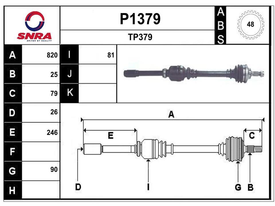 SNRA P1379 Вал приводной P1379: Отличная цена - Купить в Польше на 2407.PL!