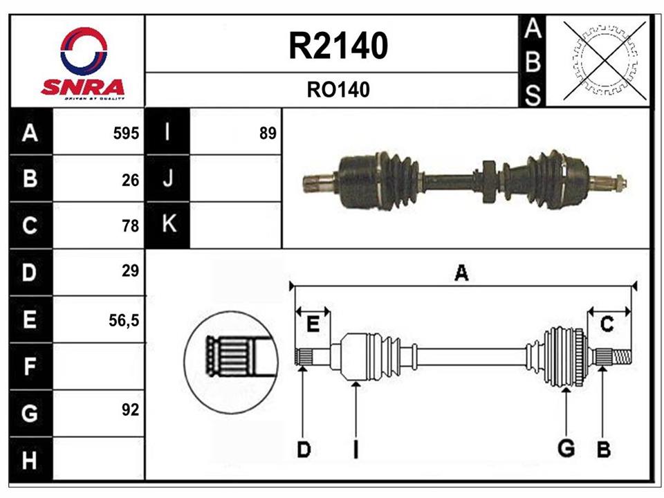 SNRA R2140 Drive shaft R2140: Buy near me in Poland at 2407.PL - Good price!